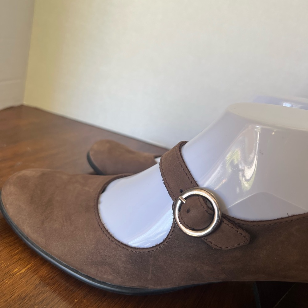 Arche Brown Nubuck Mary Jane Block Heels Women’s EU 38 US 7 Comfort Strap Pump - Picture 10 of 14